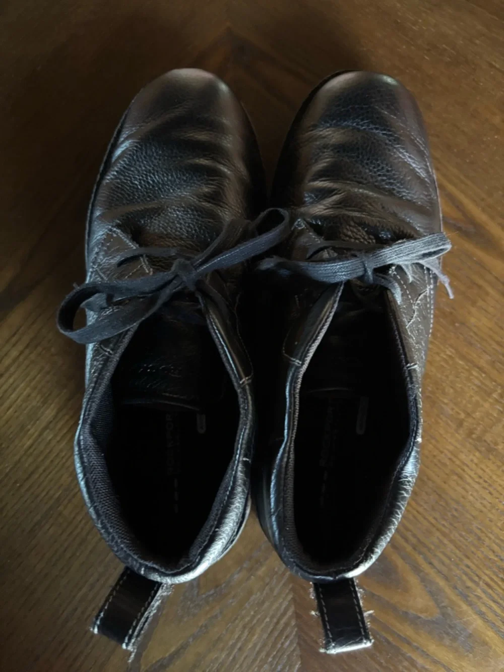 Rockport Classic Break Chukka Boots Black Leather Size 9W Walkability Lace Up